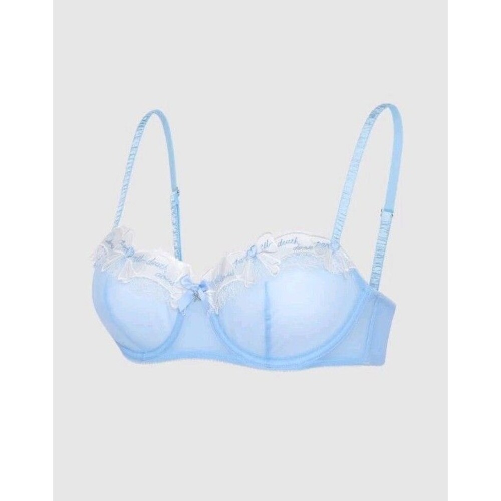 Savage X Fenty Take A Vow Unlined Balconette Bra 34DD Blue
